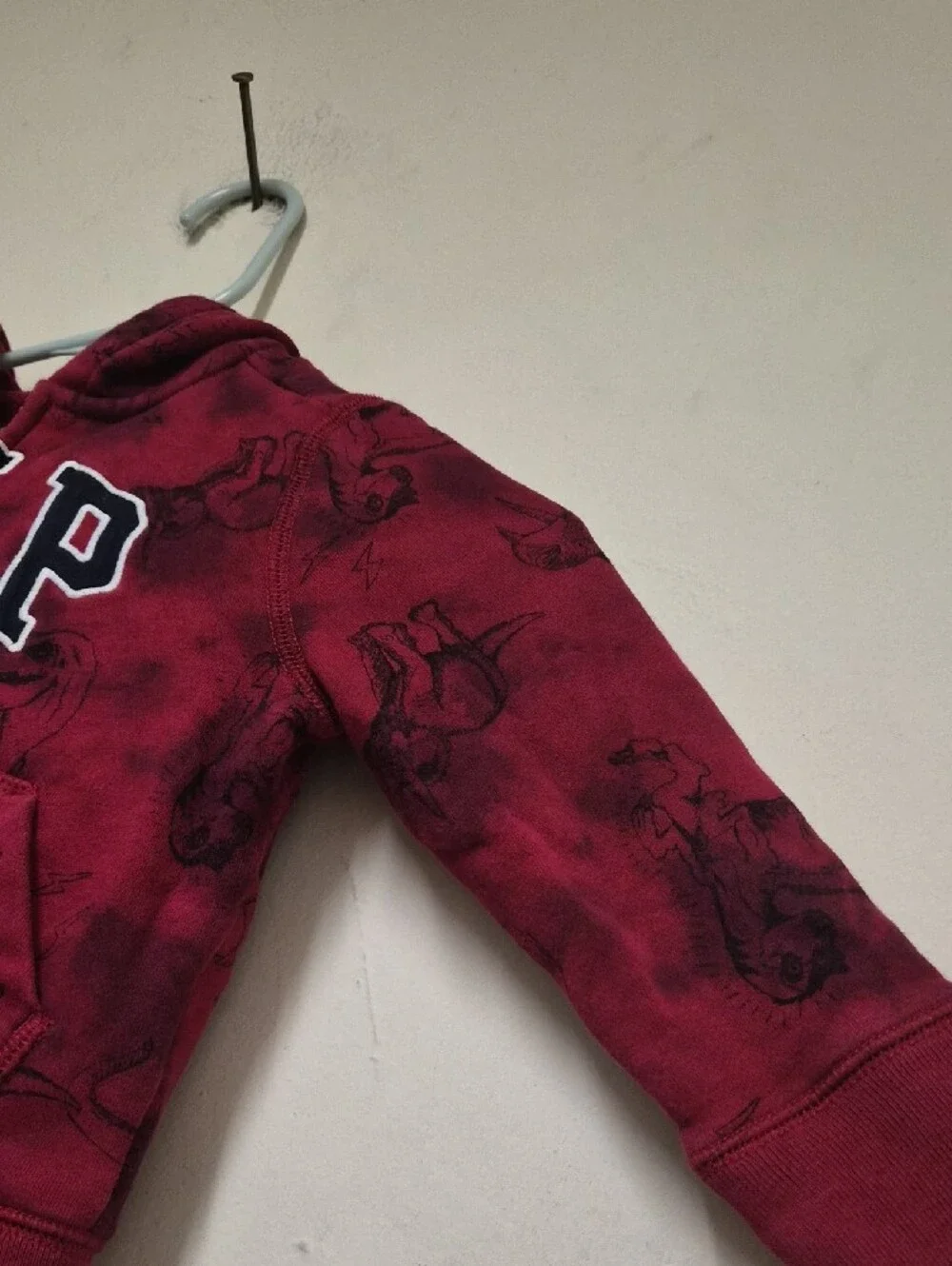 GAP Kids Maroon Animal-Print Zip Hoodie Size 3